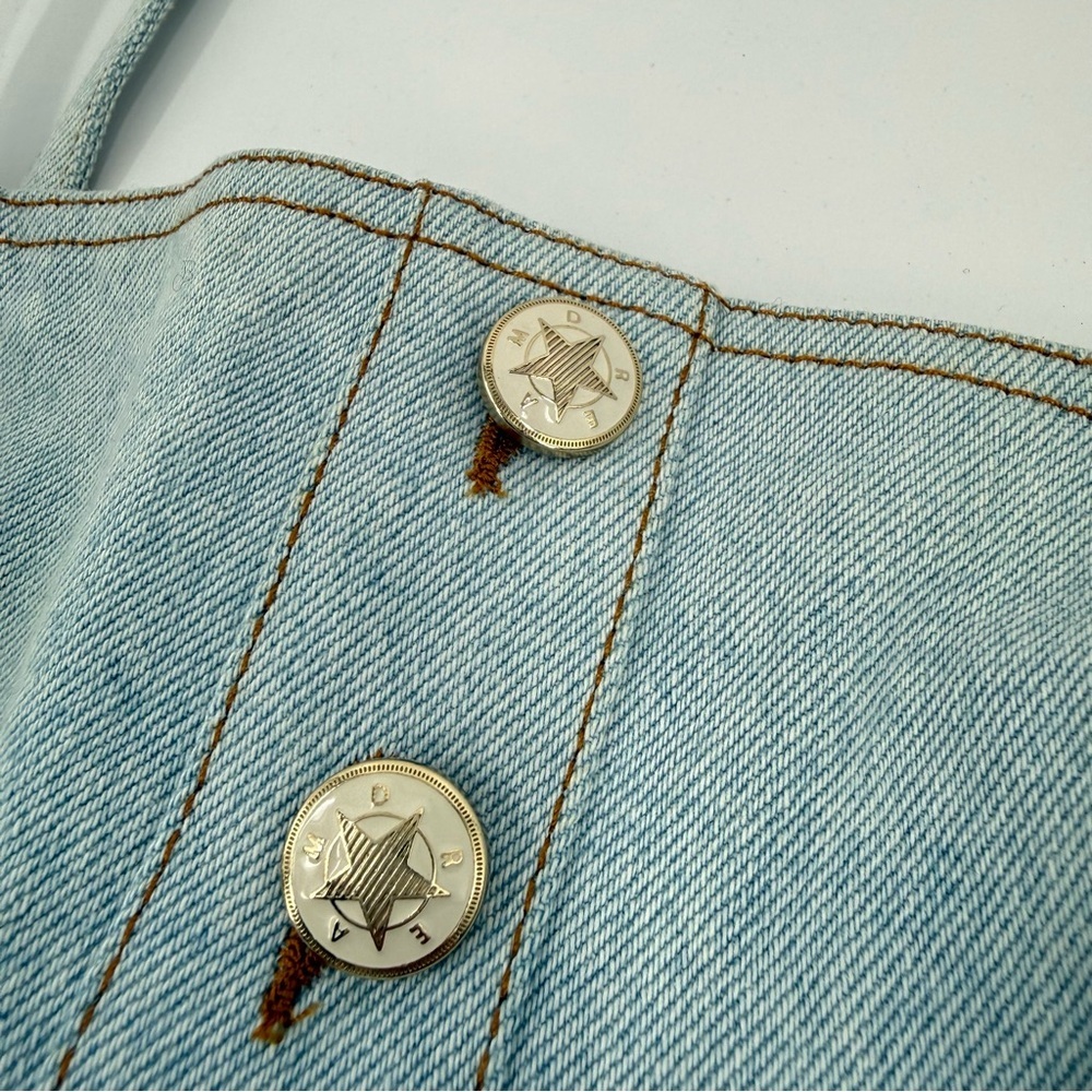 Sandro Two-Tone Mini Dress in Light Blue and Beige - Picture 7 of 16